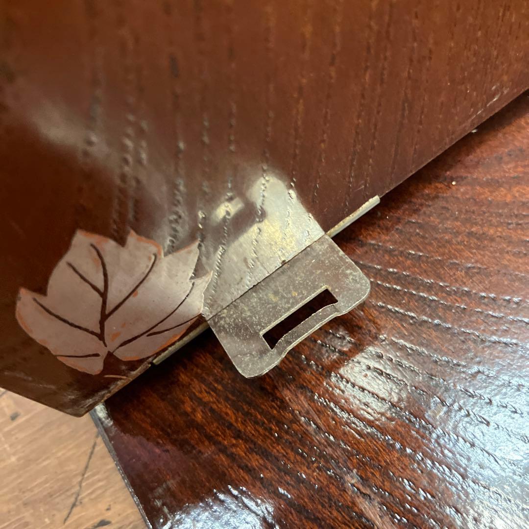 昭和レトロ 木製 葡萄柄 折りたたみ文机 テーブル 箪笥 小箪笥 3段 小物入れ