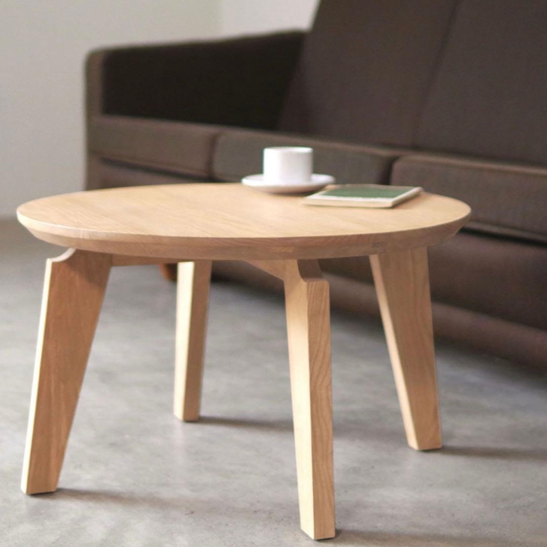 【新品未使用】JS ROUND TABLE ローテーブル 無垢材