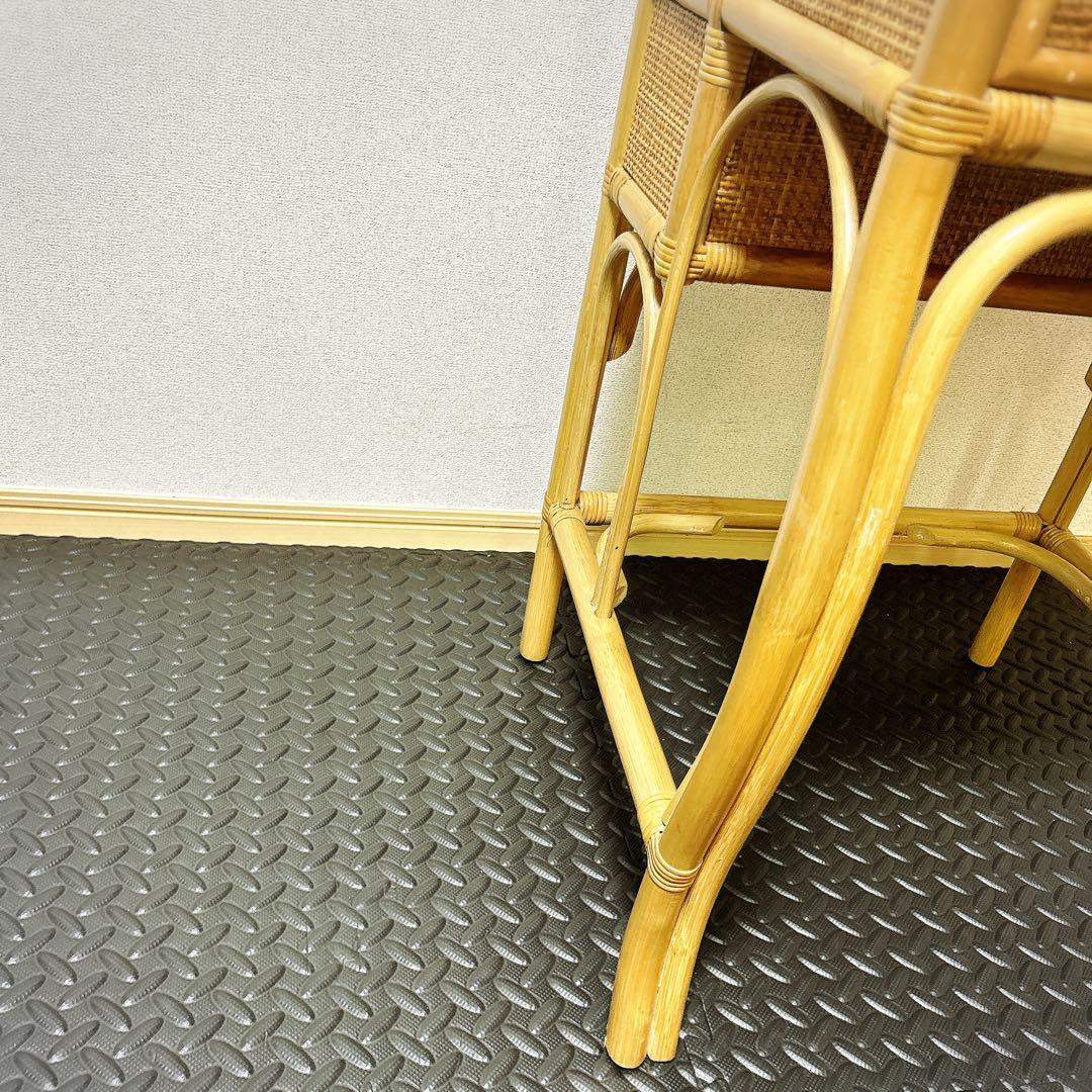 【良品】レトロ　ヴィンテージ　ラタンドレッサー　スツール　鏡台　化粧台　家具