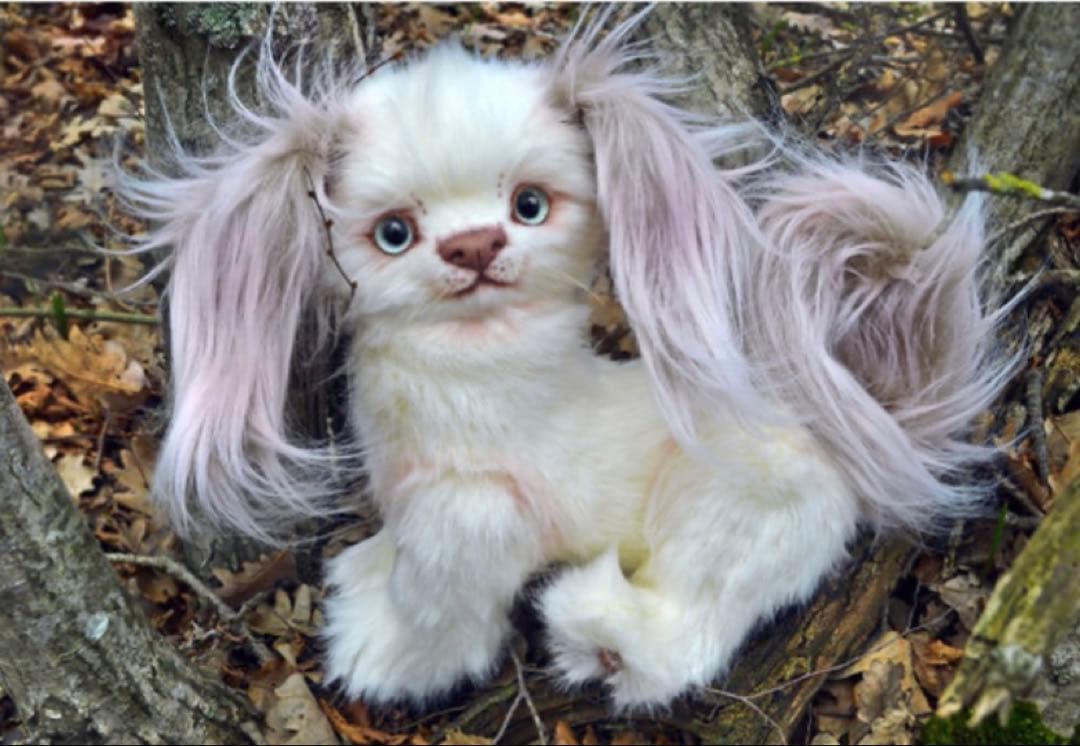 最終価格　海外作家様　ぬいぐるみ　テディベア　白い犬　アートドール