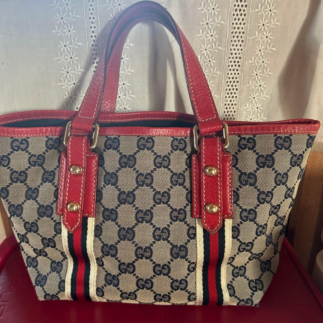 GUCCI グッチ シェリーライン GGキャンバスミニ トートバッグ