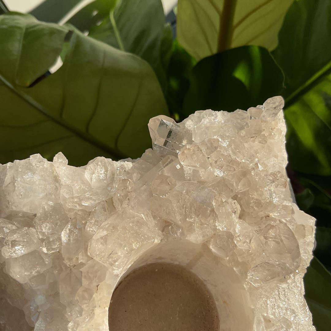 水晶 クラスター キャンドルホルダー 天然石 原石 パワーストーン