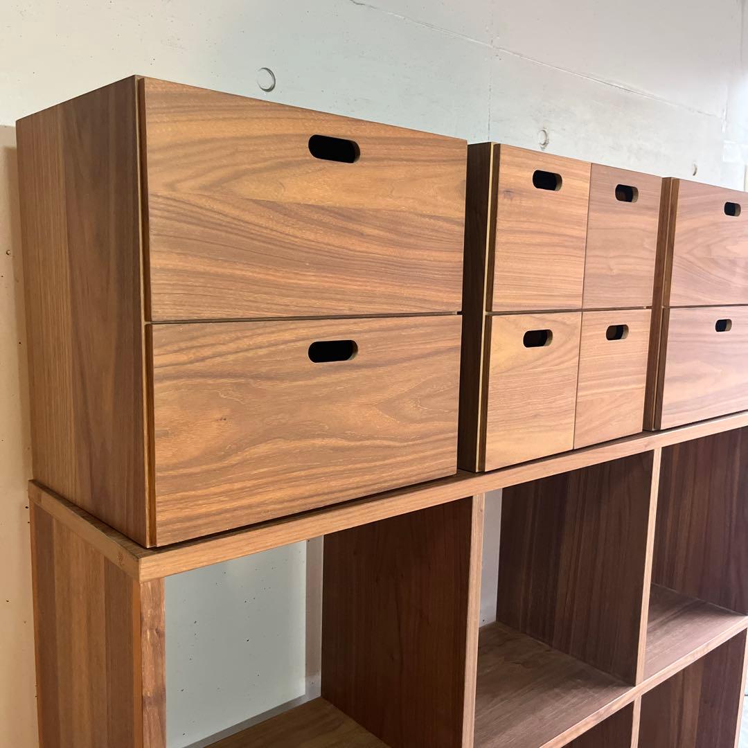 ぶるやまぶるみ★無印スタッキングシェルフセット・３段×３列・ウォールナット