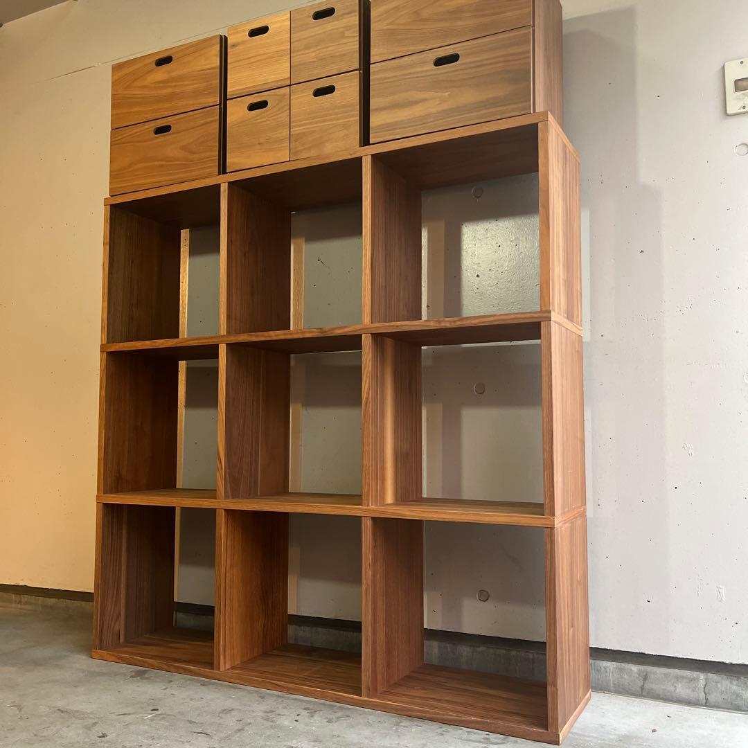 ぶるやまぶるみ★無印スタッキングシェルフセット・３段×３列・ウォールナット