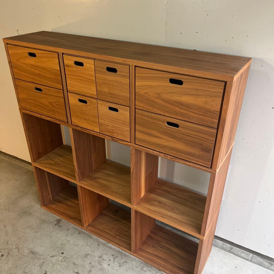 ぶるやまぶるみ★無印スタッキングシェルフセット・３段×３列・ウォールナット