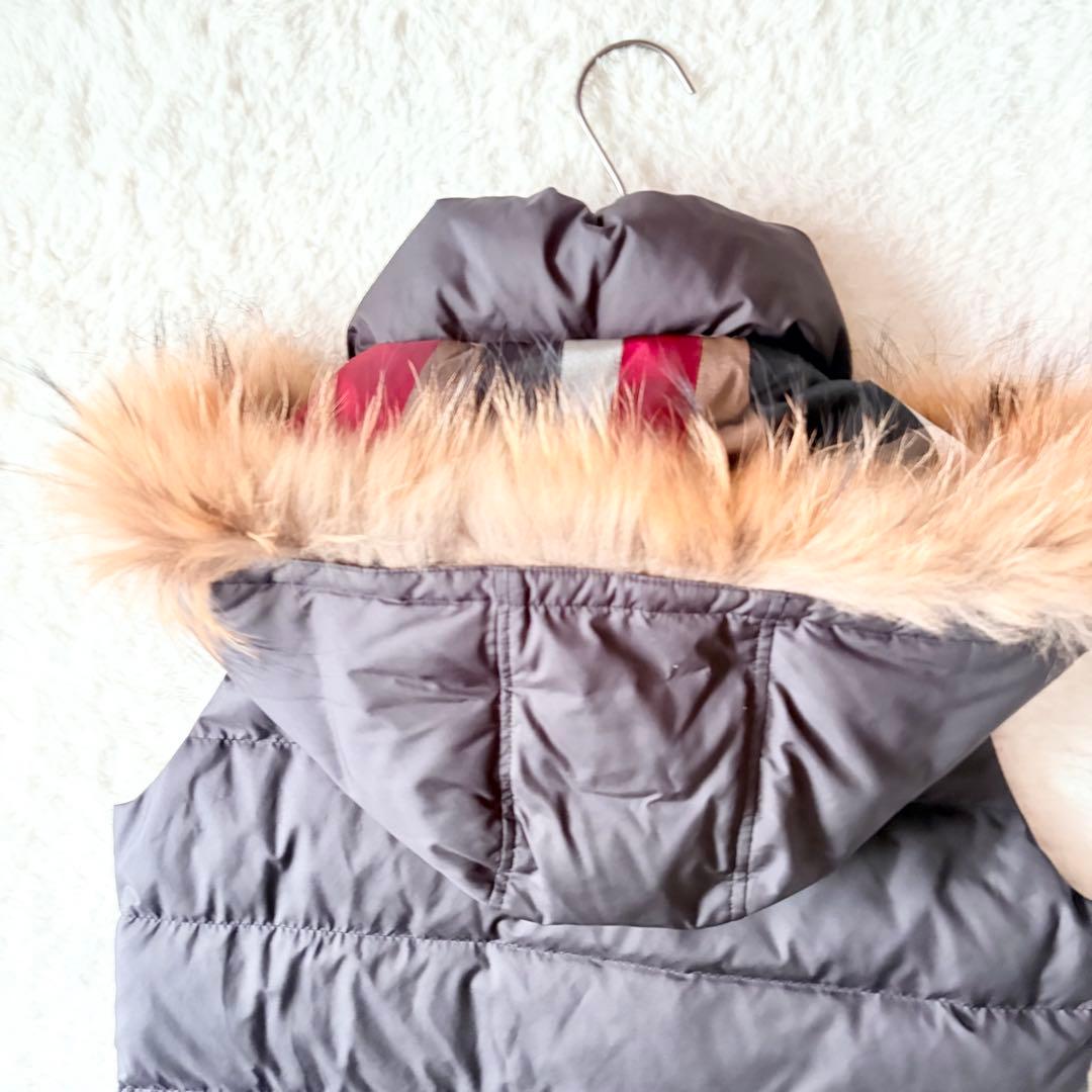 6150 美品✨ ブルーレーベルクレストブリッジ ダウンベスト チェック ファー