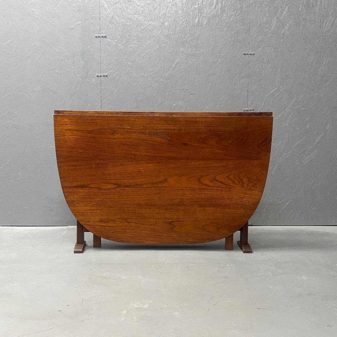 英国 ヴィンテージ チーク ゲートレッグ ドロップリーフ ダイニングテーブル