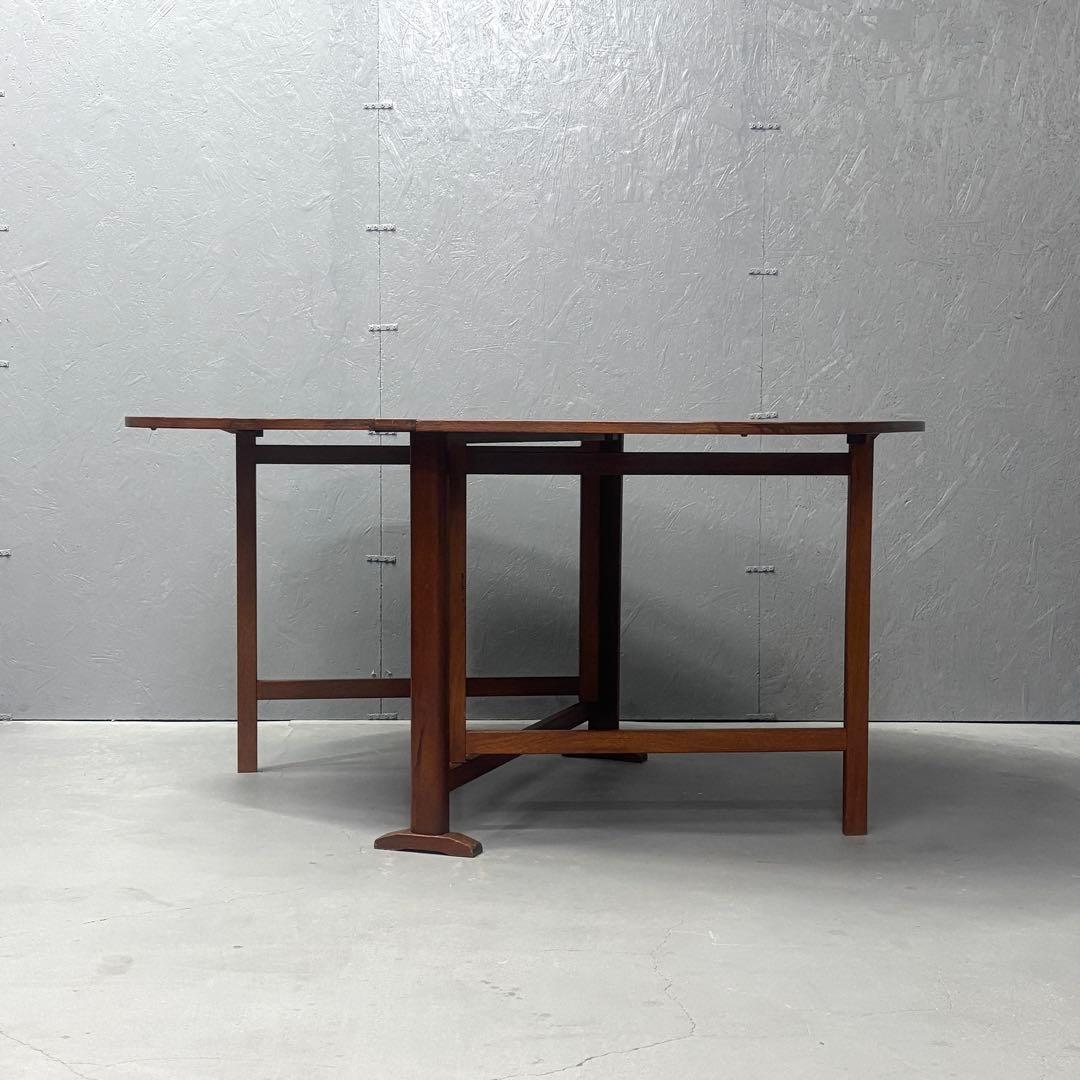 英国 ヴィンテージ チーク ゲートレッグ ドロップリーフ ダイニングテーブル