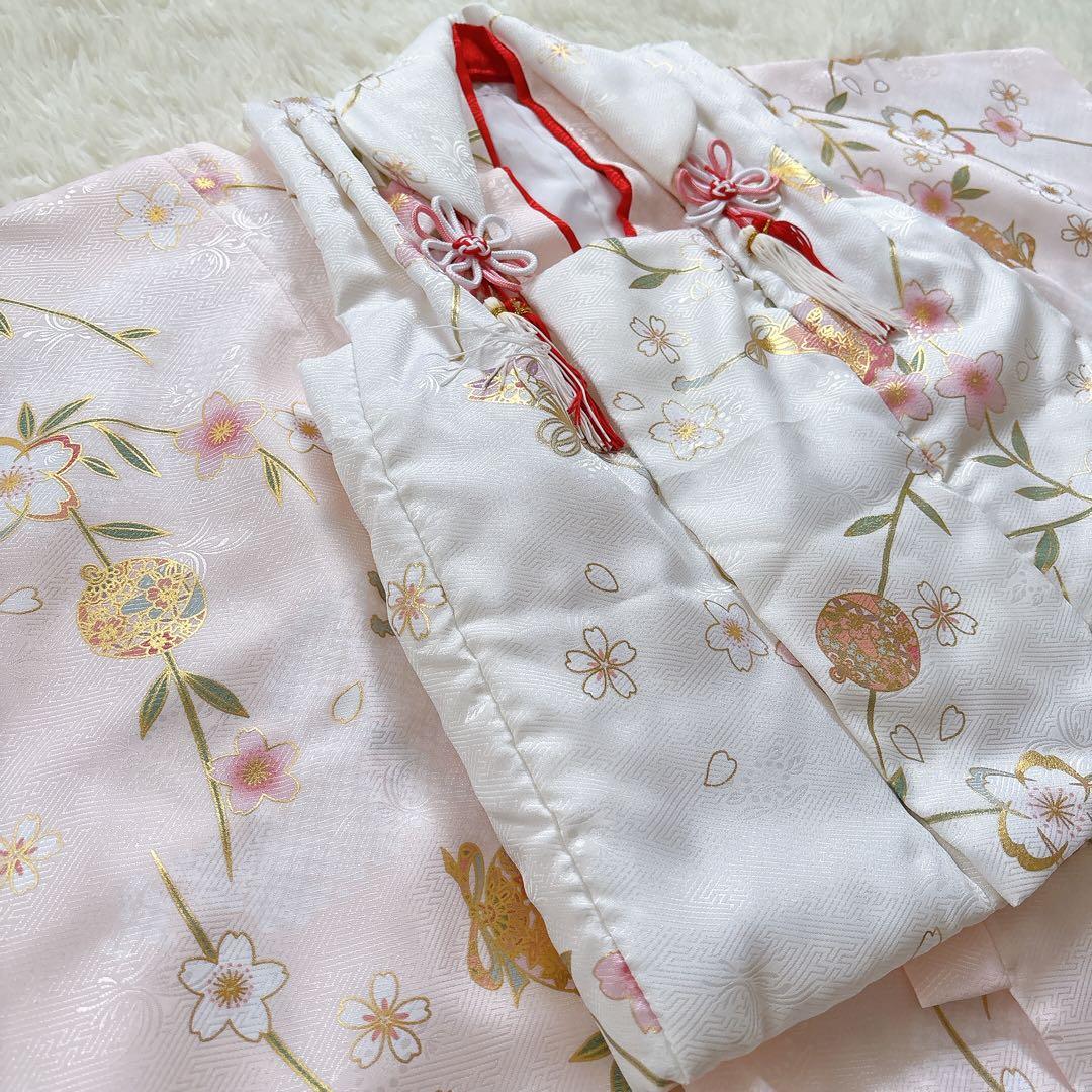 キョウエツ 七五三 3歳 女の子 着物 被布 小物 フルセット 薄ピンク