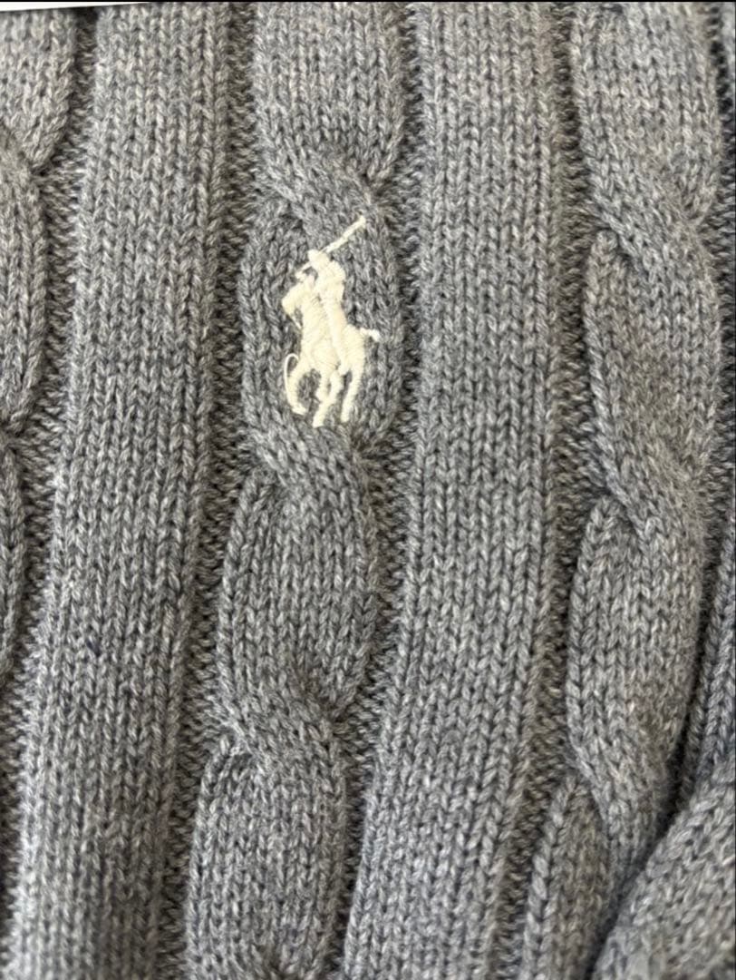 【新品タグ付】POLO RALPH LAUREN ケーブルニット グレー M