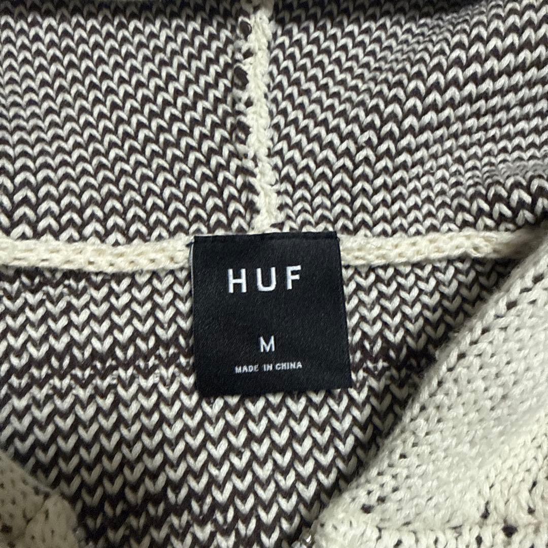 HUF アイボリー フード付きパーカー M