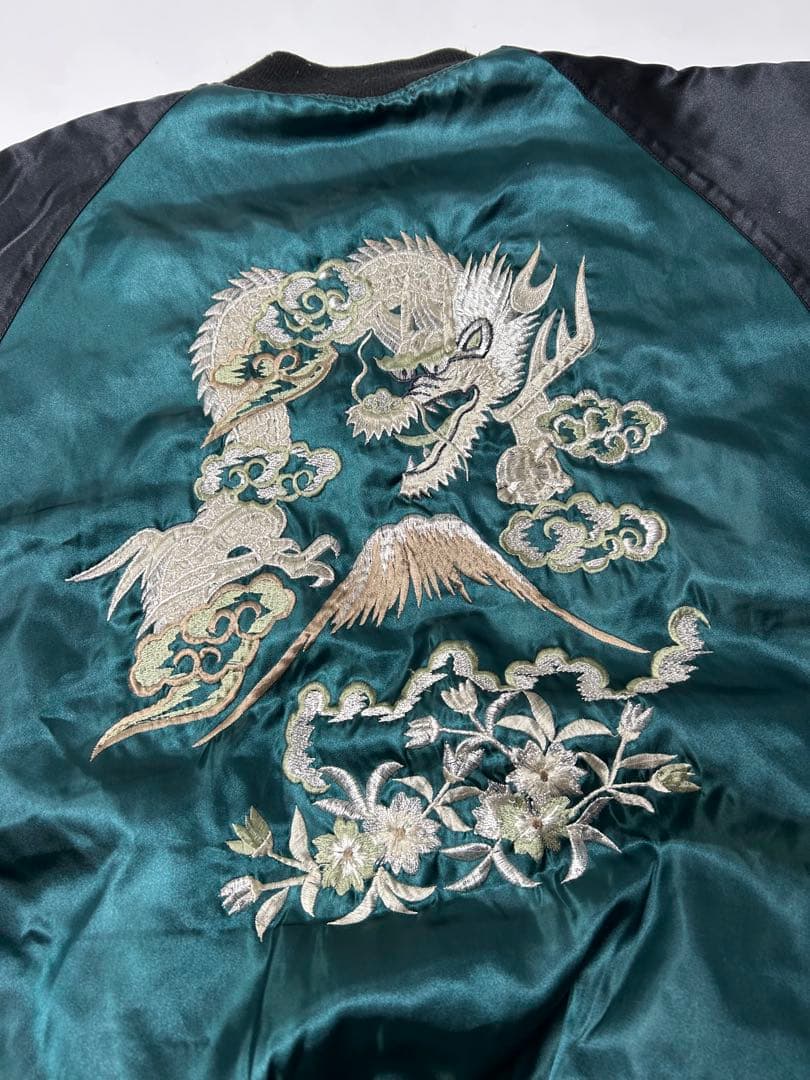 Hoshihime 星姫　グリーン　龍刺繍　スカジャン　3Lサイズ