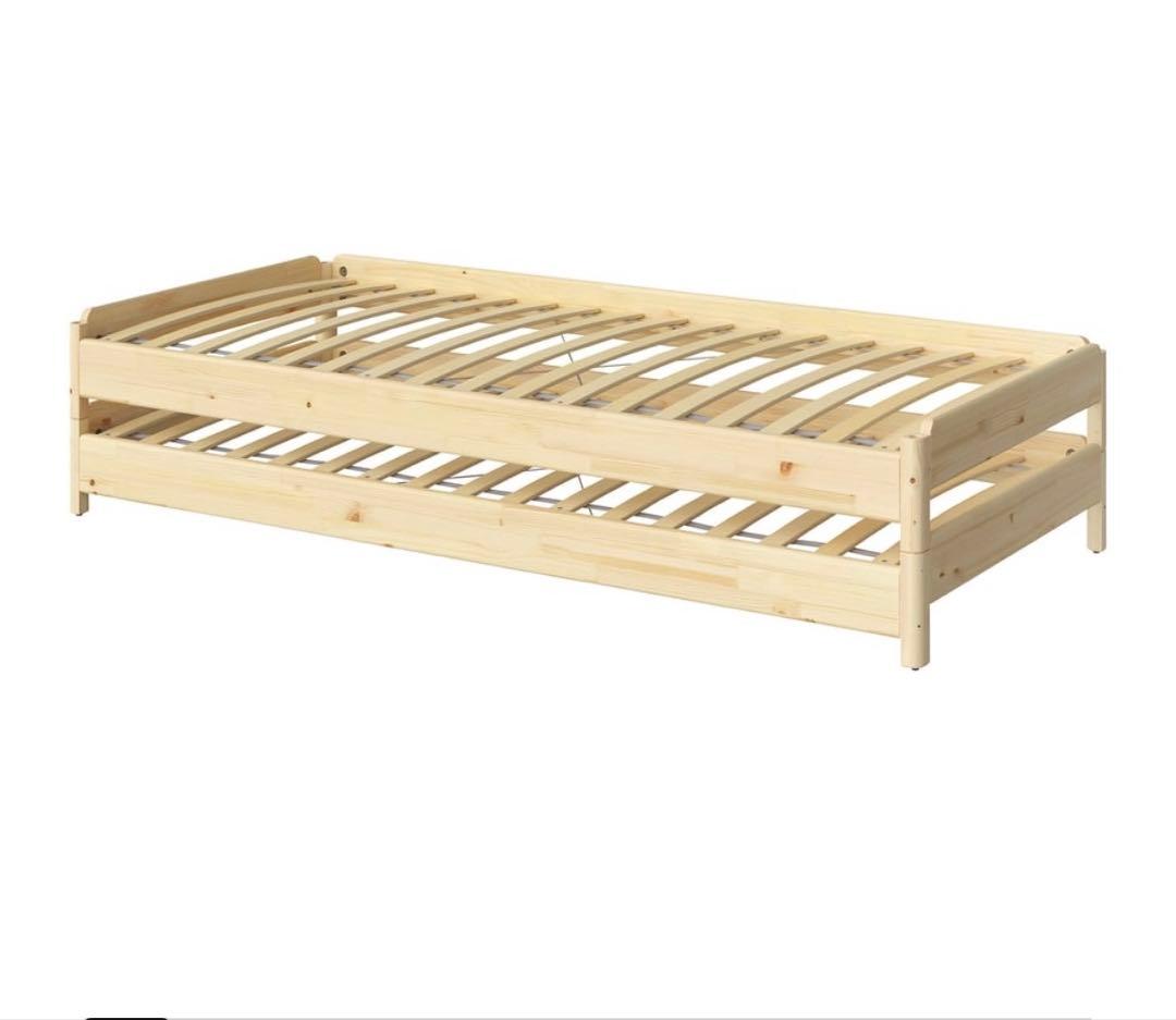 ウトーケル　すのこ　ベッド 80x200 cm×2 マットレス付き