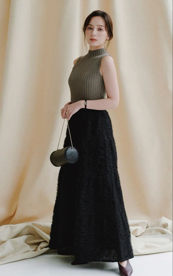 【新品タグ付】エンブロイダリーシアーチュールスカート/anuans