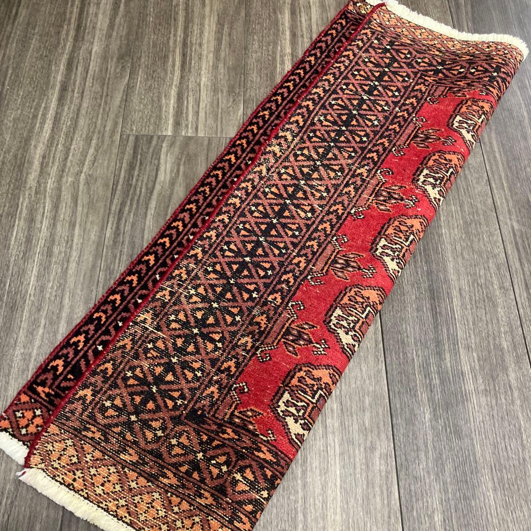 ヴィンテージ トライバルラグラグパキスタン手織り絨毯　アンテイーク絨毯ボハラ