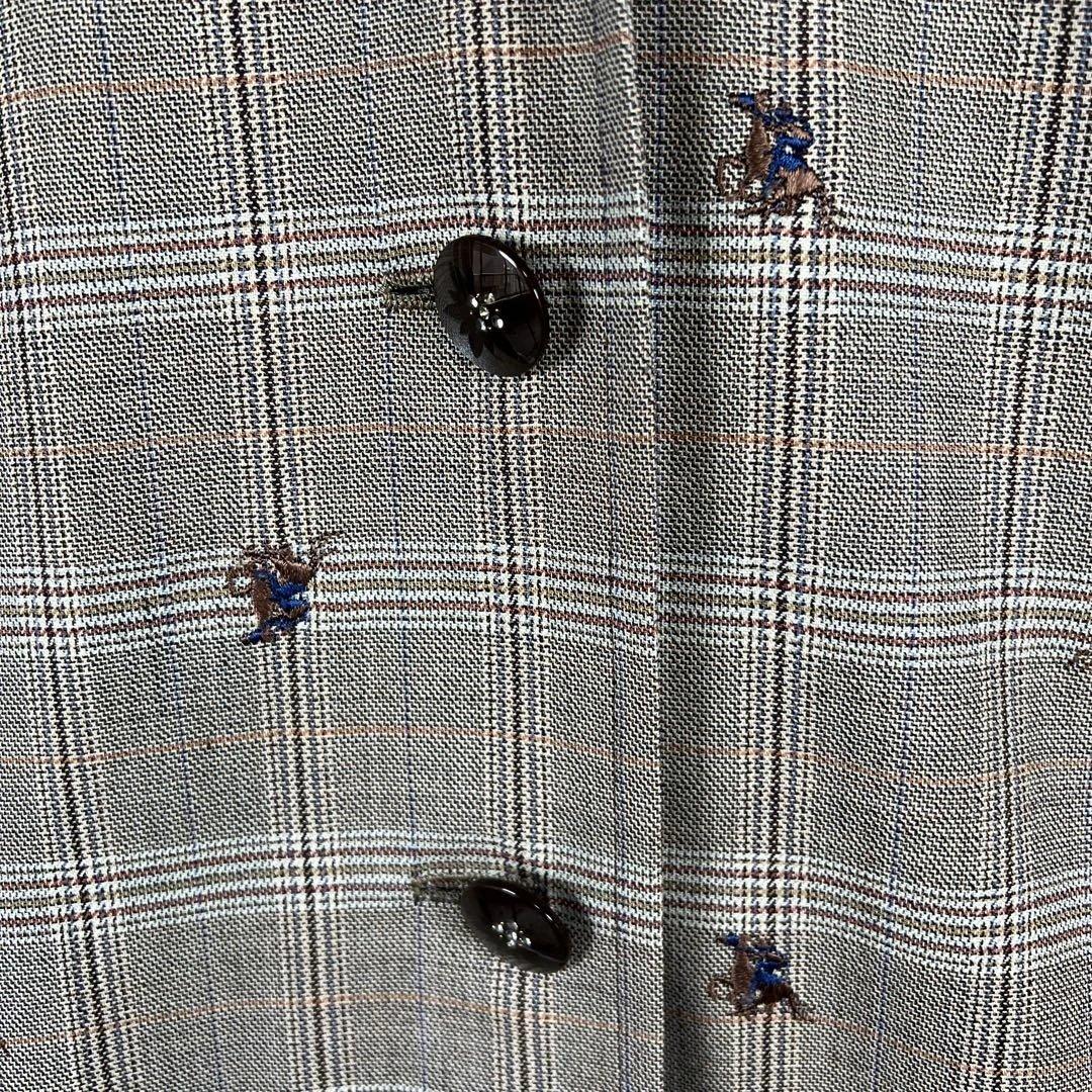 アトリエ花 オーダーメイド チェック柄 ロングコート 一点物　ヴィンテージ　L