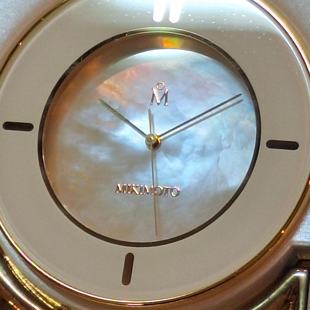 MIKIMOTO ミキモト インターナショナル置時計☆淡水真珠&トルコ石&白蝶貝