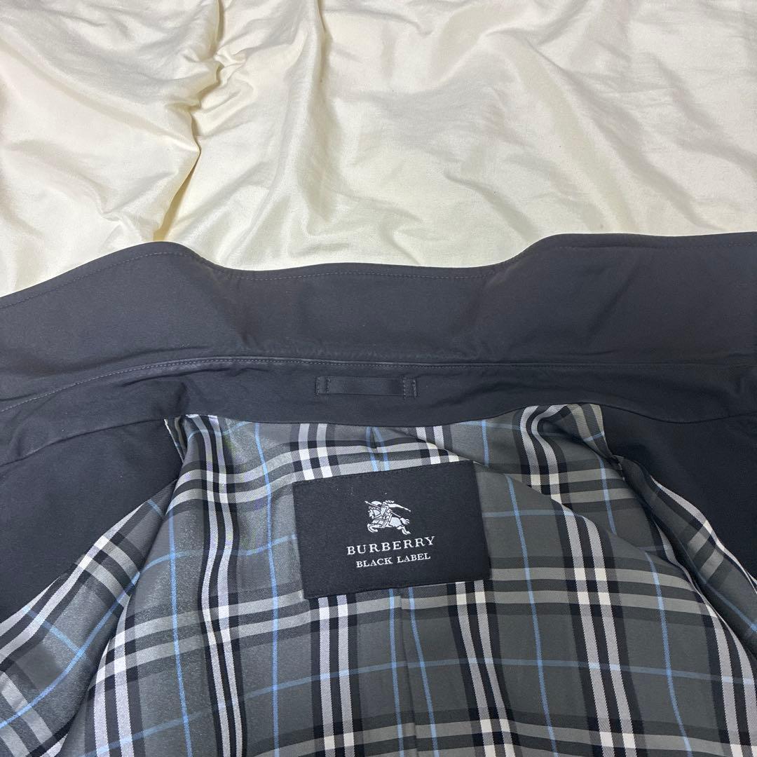 黒 ステンカラーコート ノバチェック