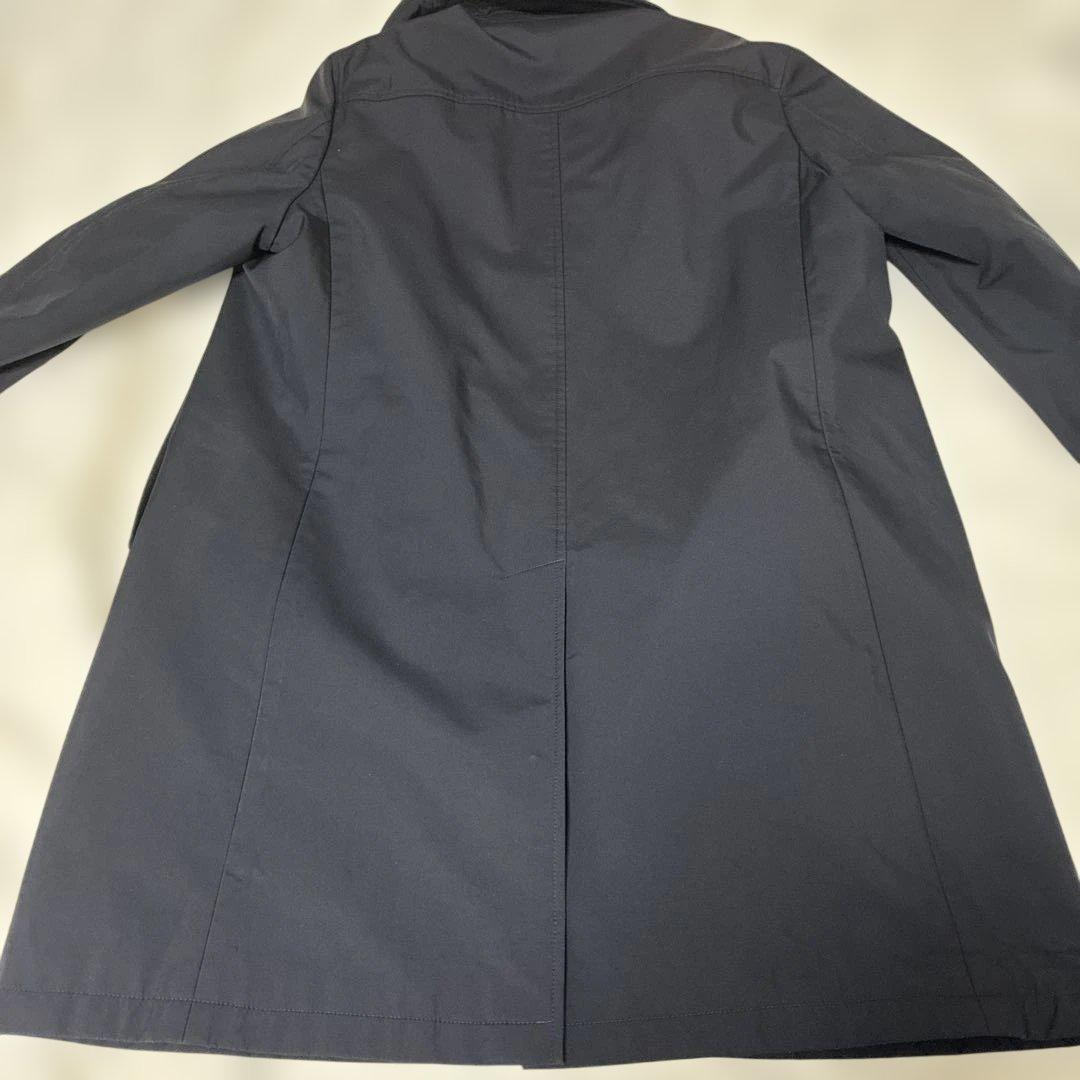 黒 ステンカラーコート ノバチェック