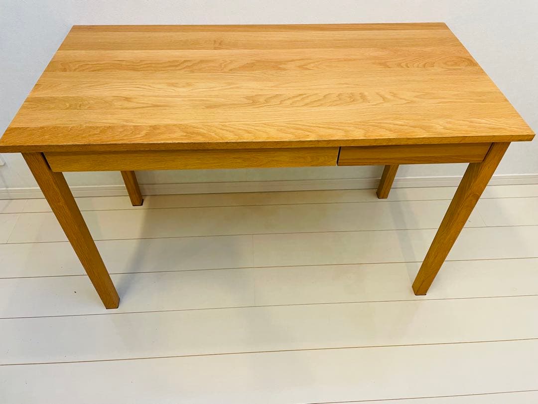送料込み⭐︎らくらくメルカリ便⭐︎無印良品 無垢材デスク（引出付）オーク材