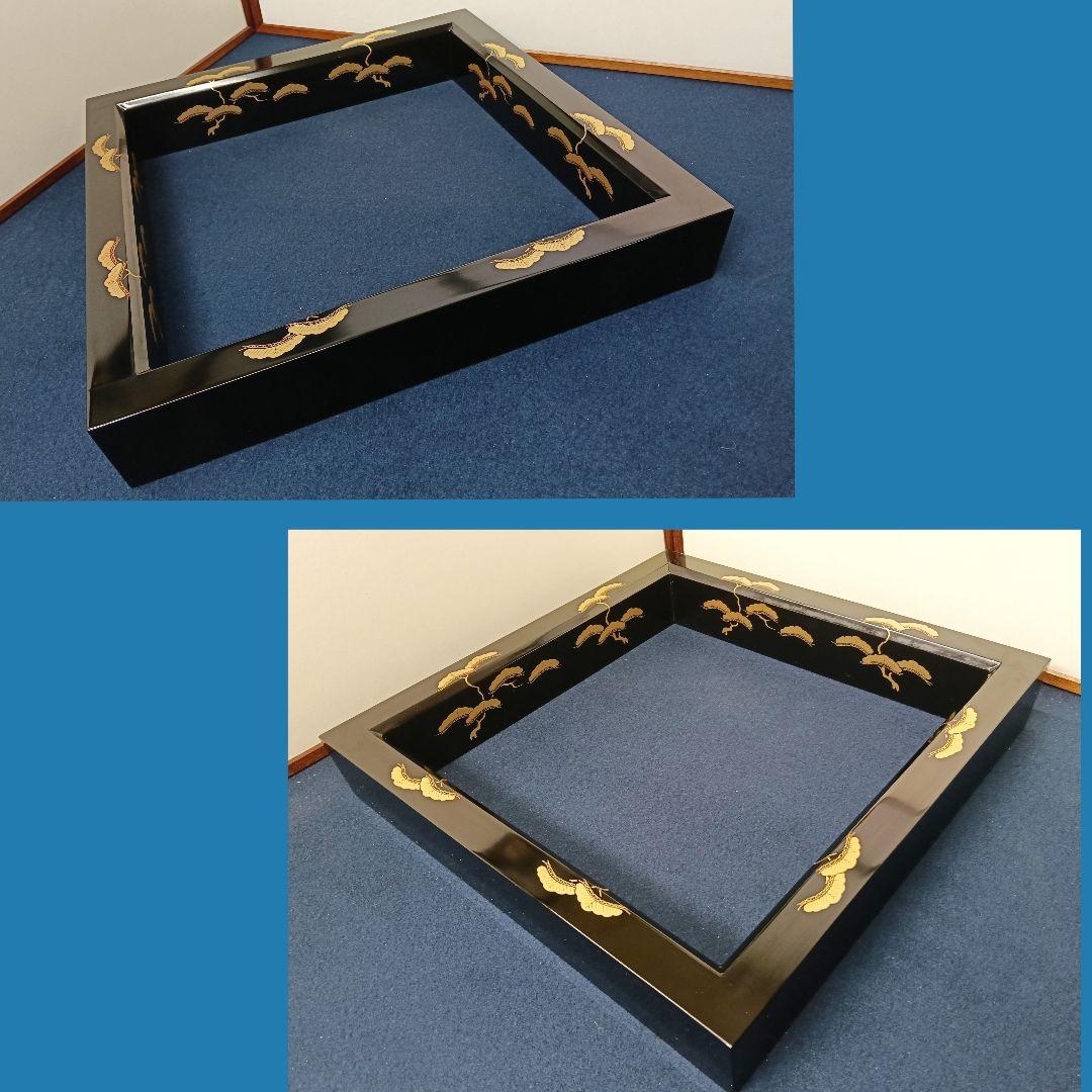 AO39 炉縁 蒔絵 老松図 松 木製 漆塗り 紙箱入 茶道具