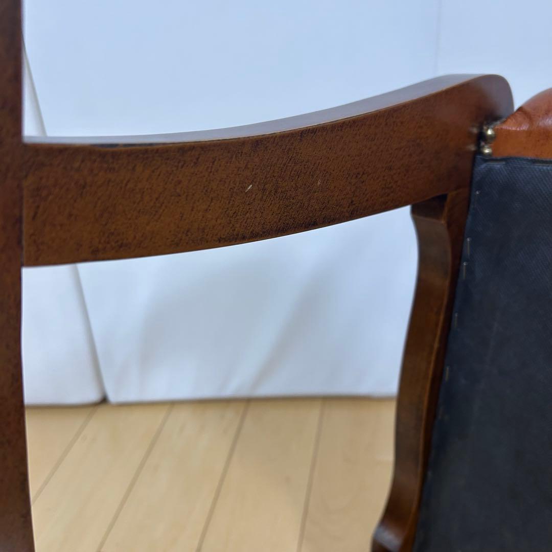 イタリア製　ロッキングチェア　希少オットマン　アンティーク　ブラウンレザー