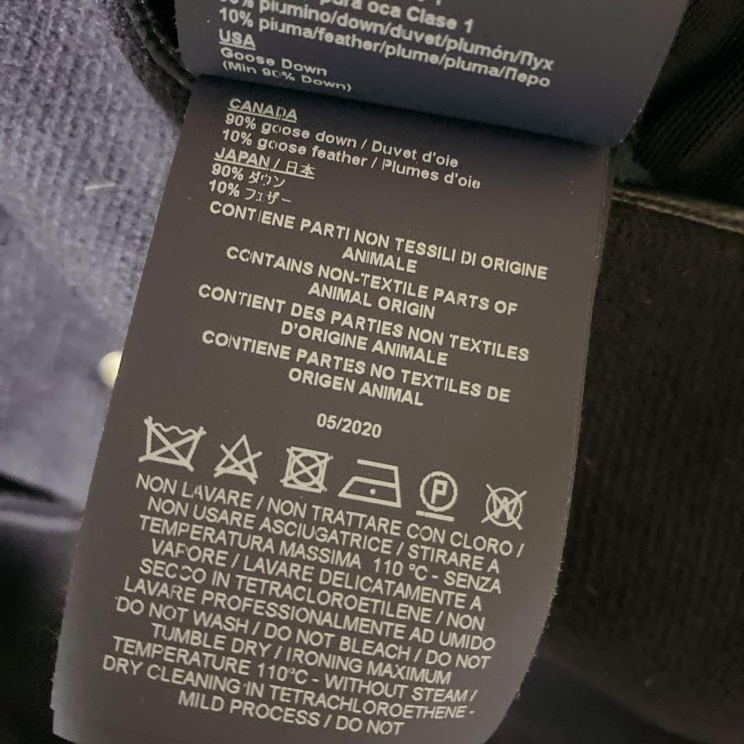 a2077【ヘルノ】異素材ドッキング 切り替え ダウンジャケット ネイビー 42