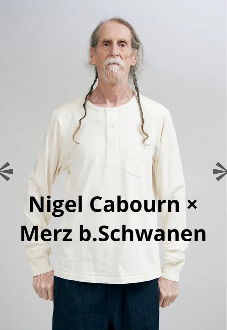 Nigel Cabourn Merz b.Schwanen ヘンリーネックシャツ