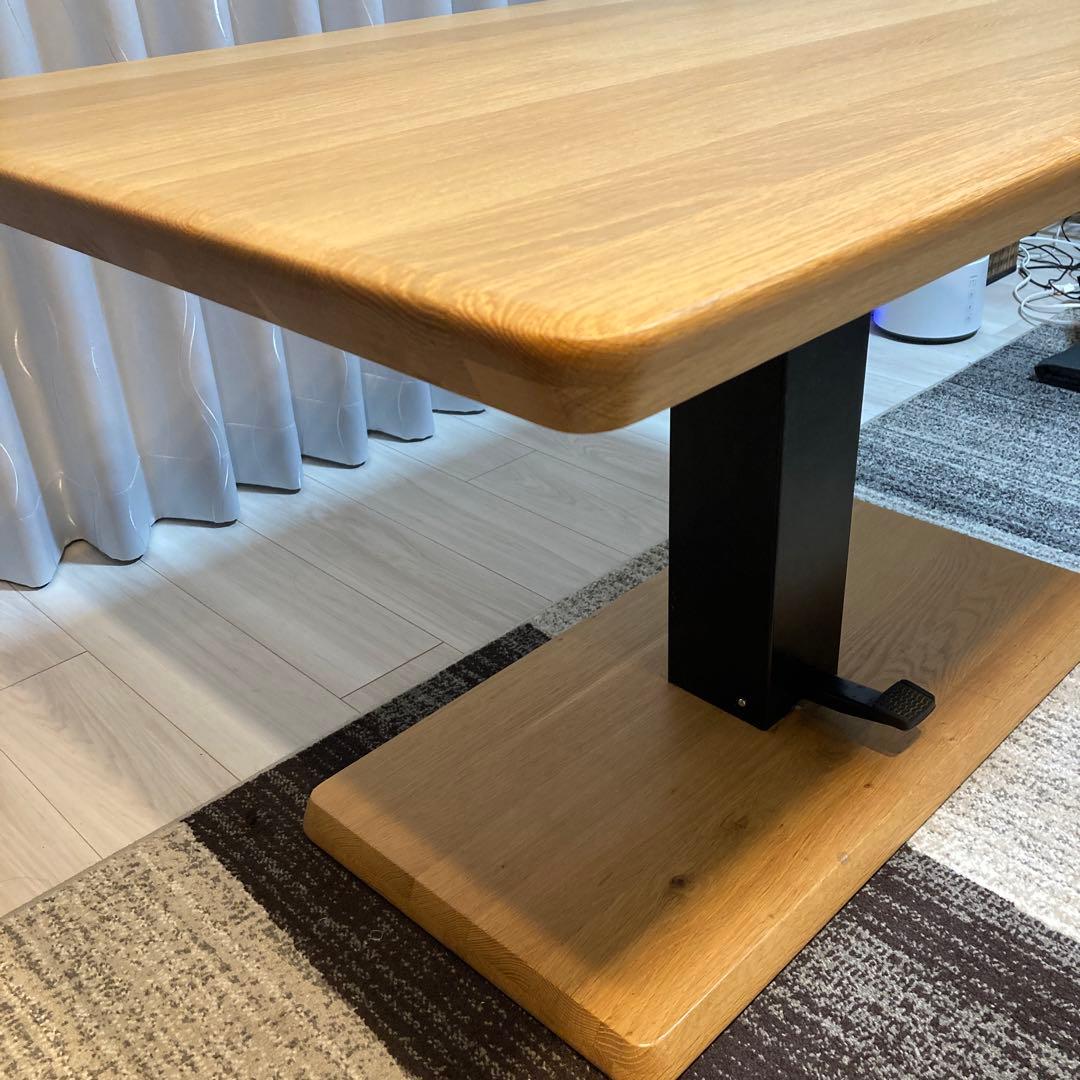 美品　大塚家具　昇降式　ダイニングテーブル　木目　120×72