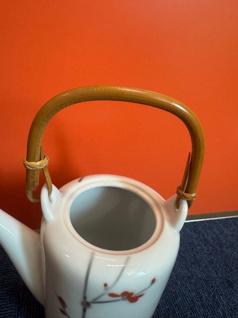 2027 深川製磁　梅文　急須1客　湯呑蓋付1客