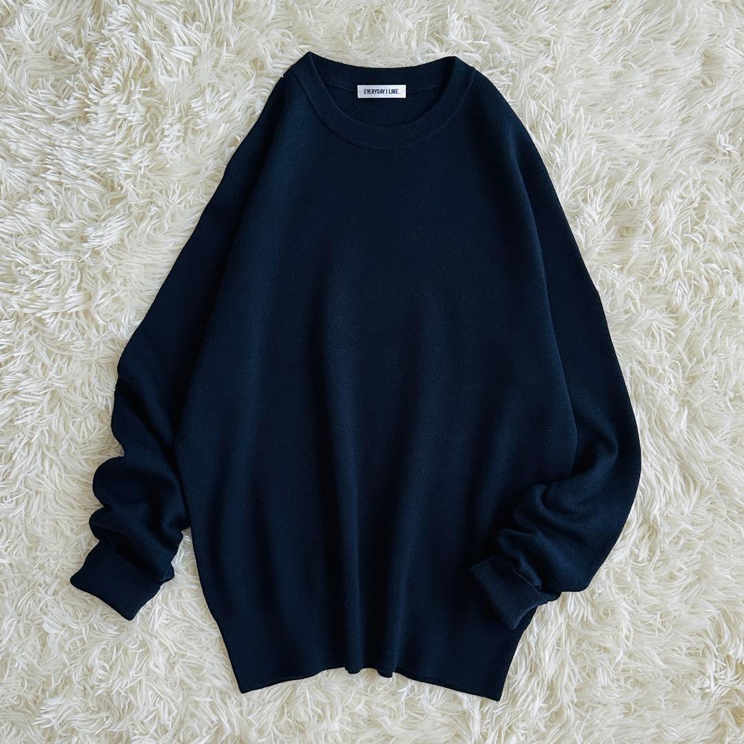 【極美品】ドゥーズィエムクラス　クルーネックプルオーバー ネイビー