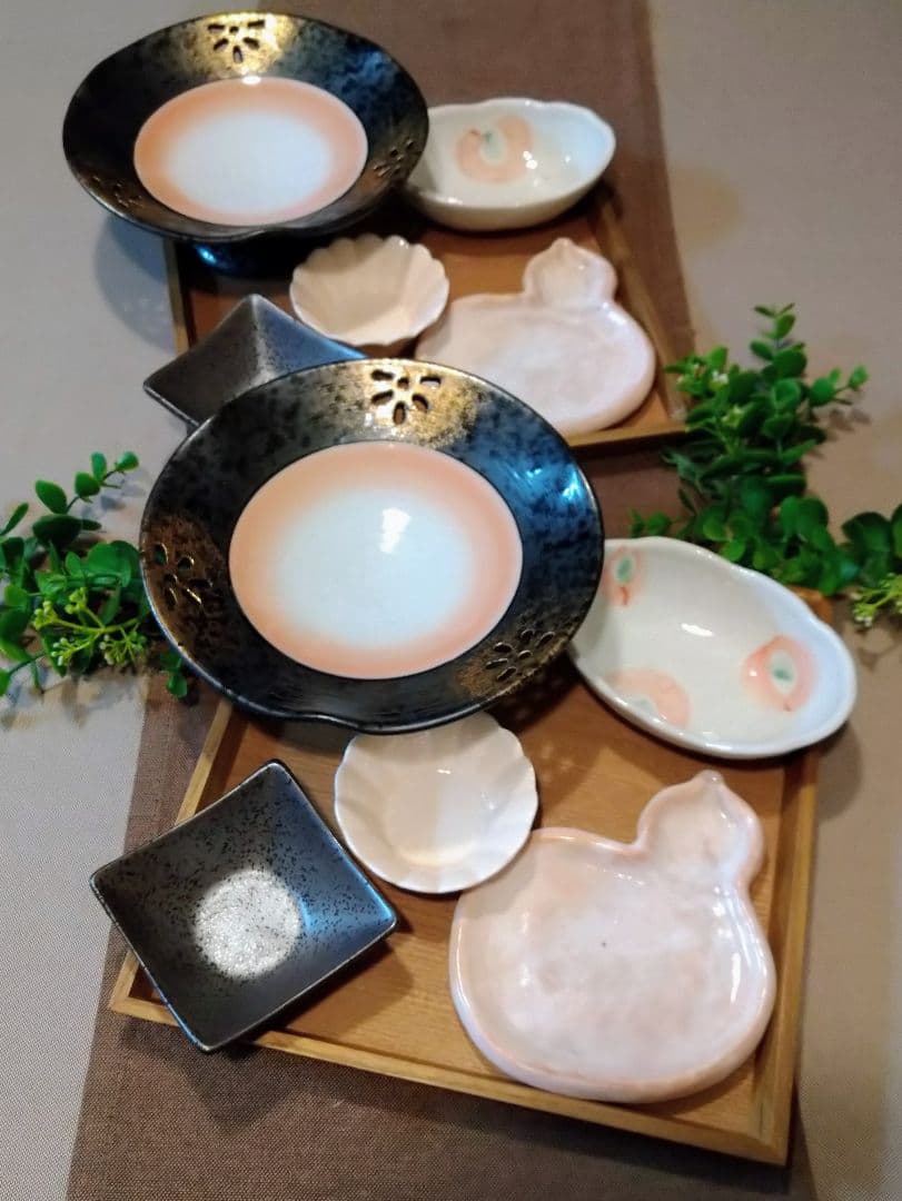 minami　未使用 晩酌セットt33(萩焼 ?窯) 5名分