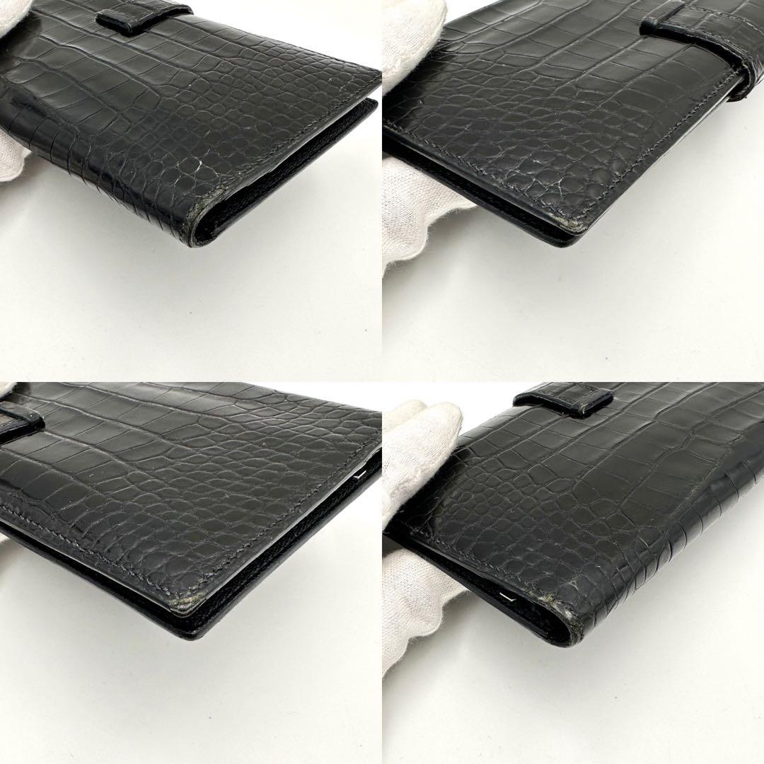 鑑定済✨ エルメス アリゲーター ベアン SV金具 長財布 ウォレット