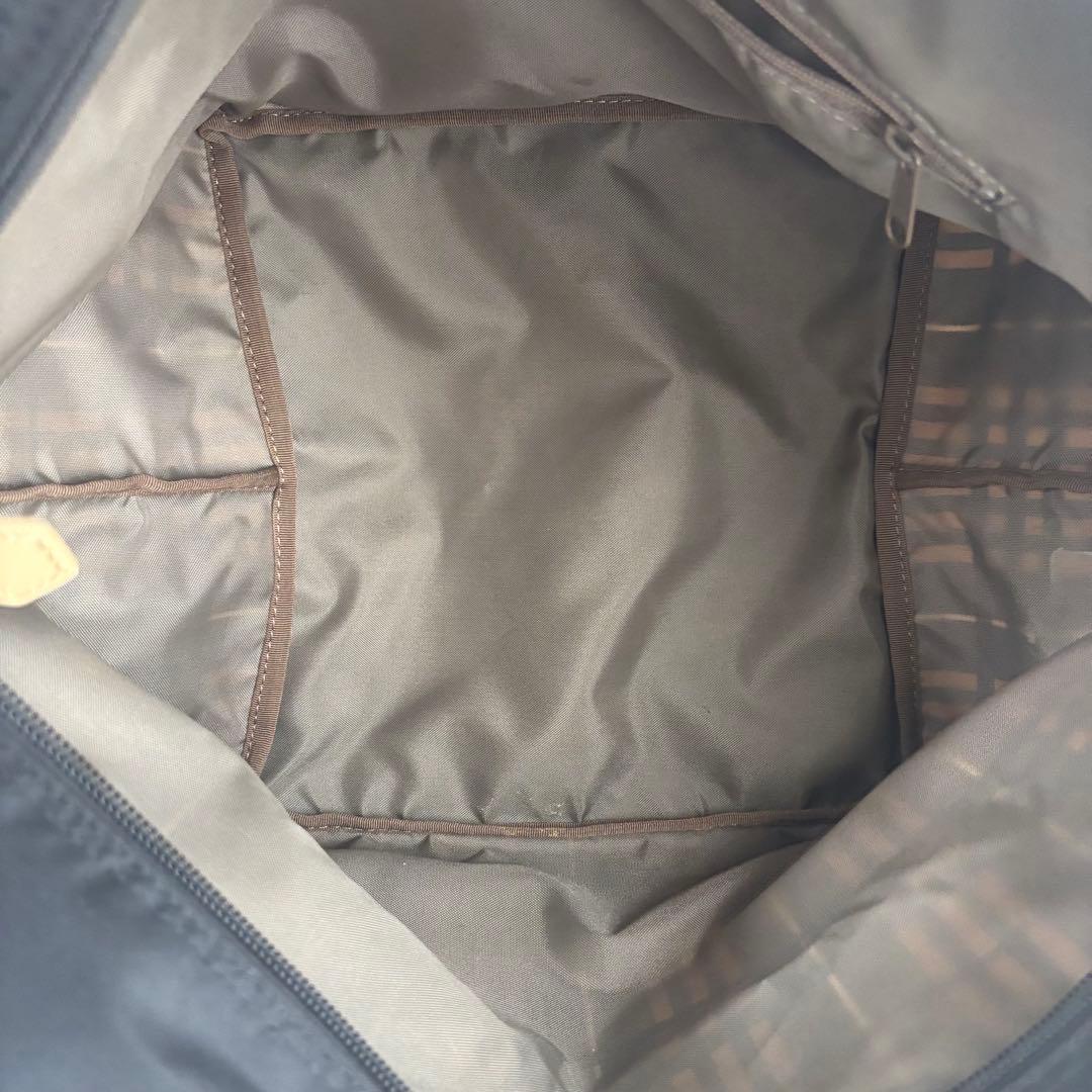 バーバリーブルーレーベル 水色 系チェック柄エコバッグ 日本製 トートバッグ