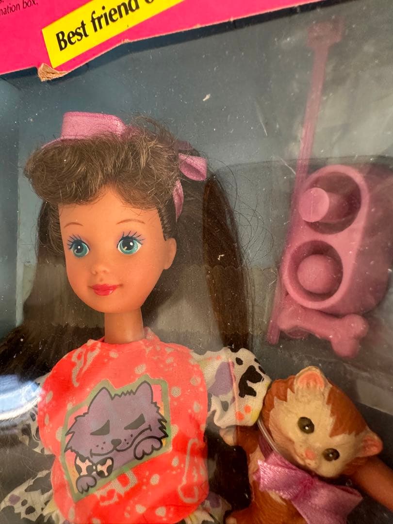 1991年ヴィンテージ BarbieバービーCourtneyネコ猫ペット未開封