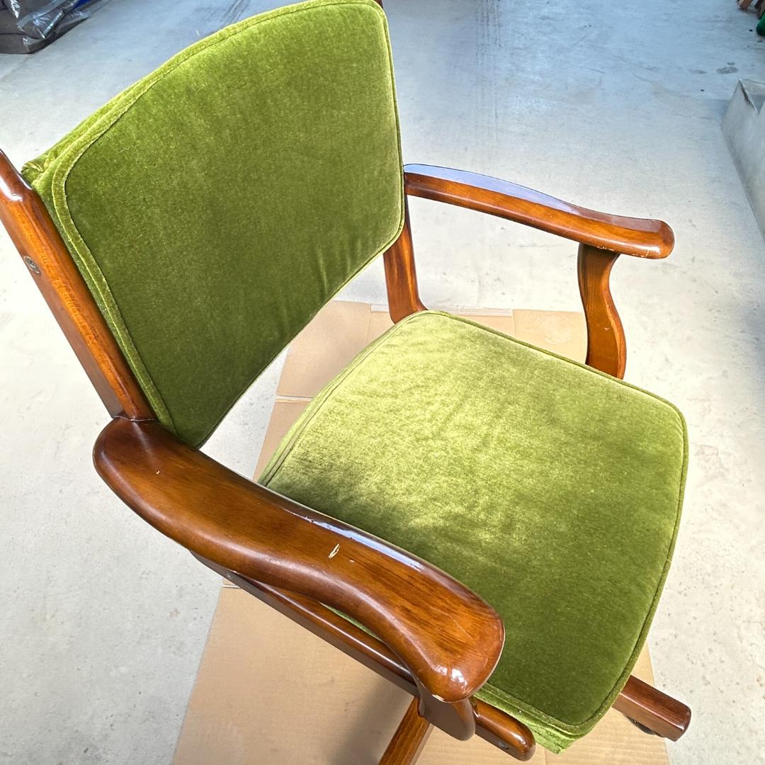 karimoku オールドカリモク コロニアル デスクチェア モケットグリーン