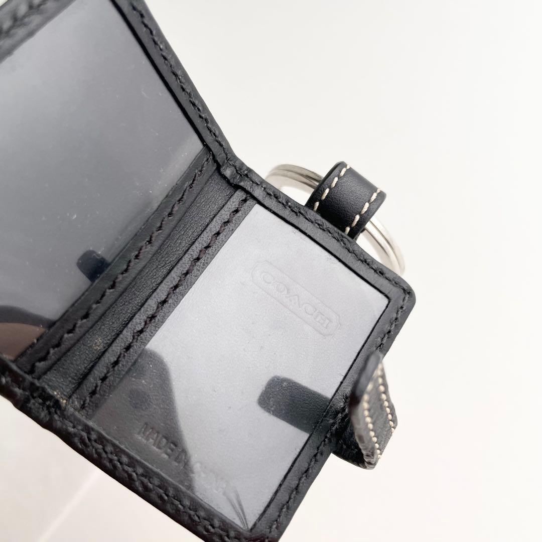 コーチ COACH バッグチャーム ピクチャーフレーム シグネチャー ブラック