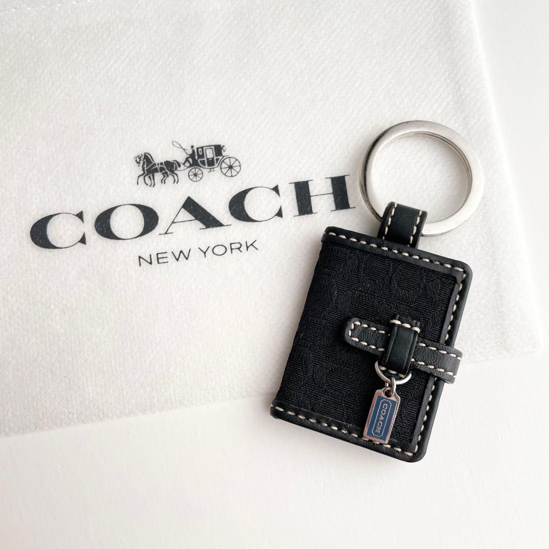 コーチ COACH バッグチャーム ピクチャーフレーム シグネチャー ブラック