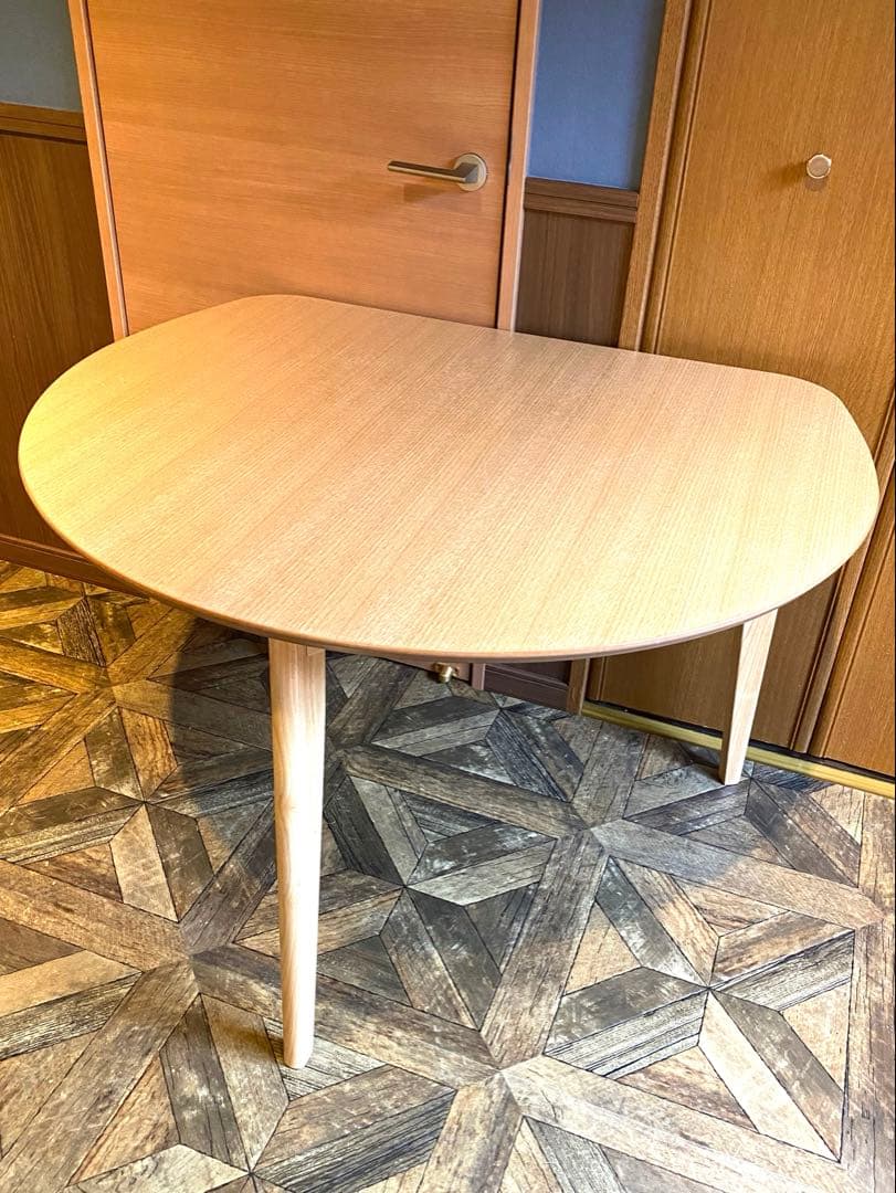 ダイニングテーブル　半円テーブル　丸　テーブル　オーク木目　半円　丸テーブル