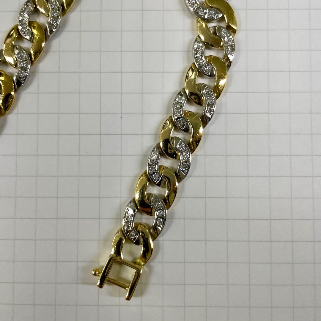 18金プラチナ850 ダイヤ 喜平ブレスレット