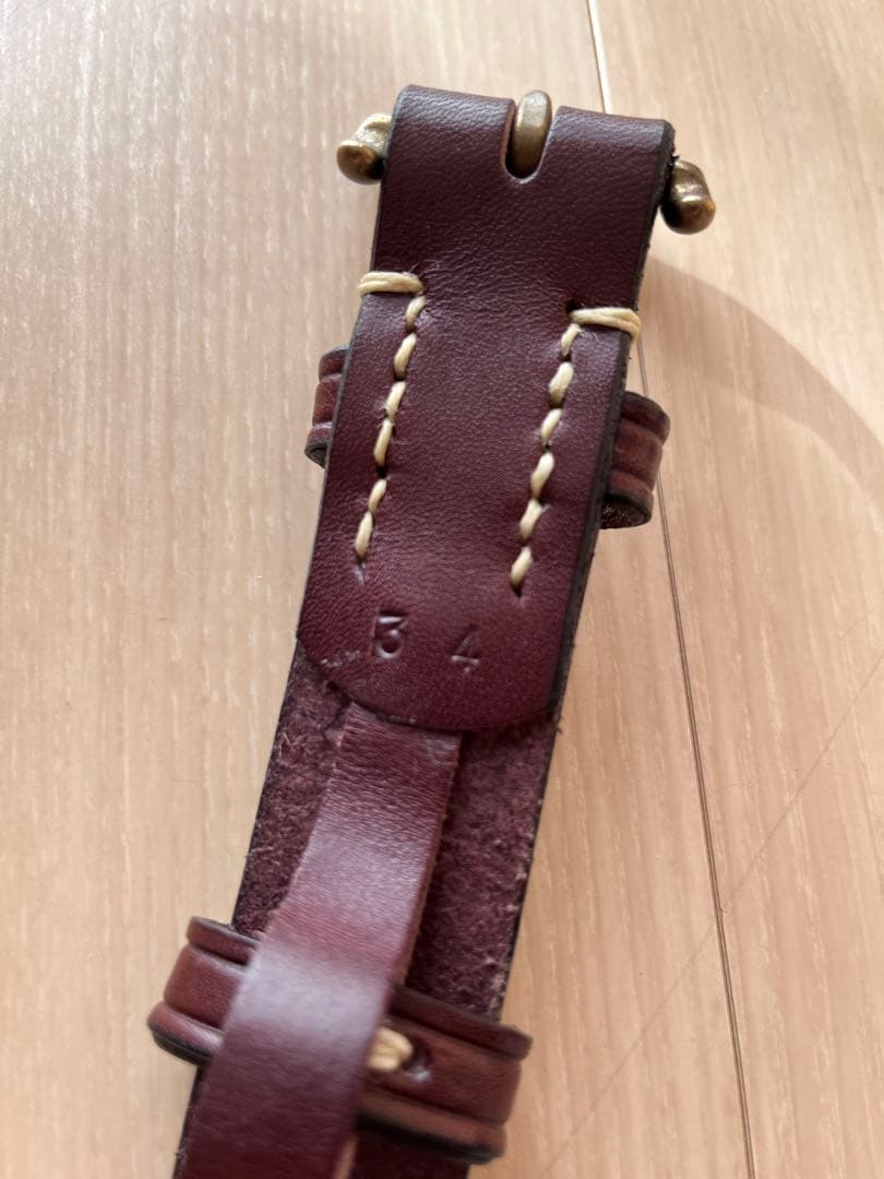 WAREHOUSE Lot6041 スリムベルト 34 ブラウン