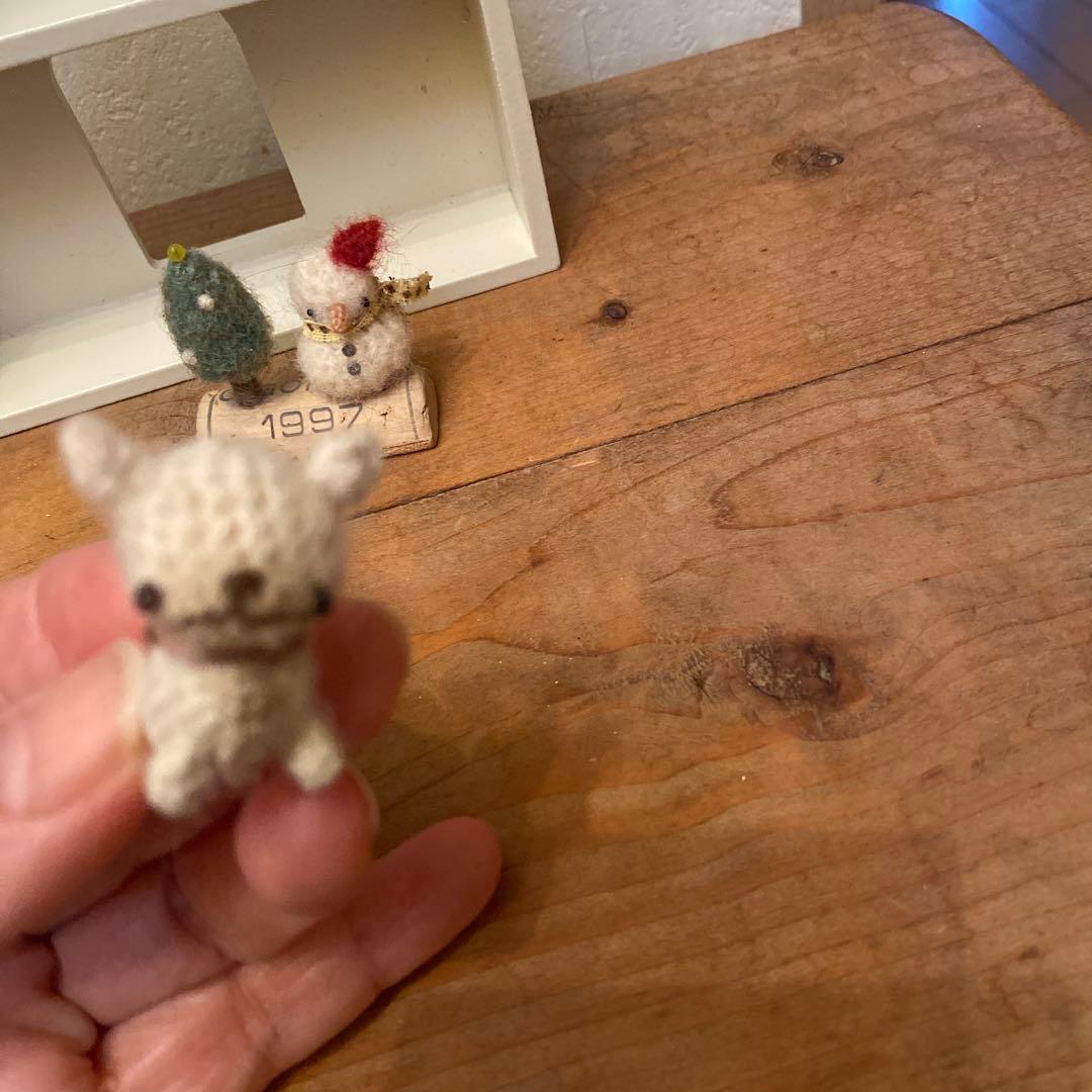 あみぐるみ フレンチブルドッグ　雪だるま クリスマスツリー