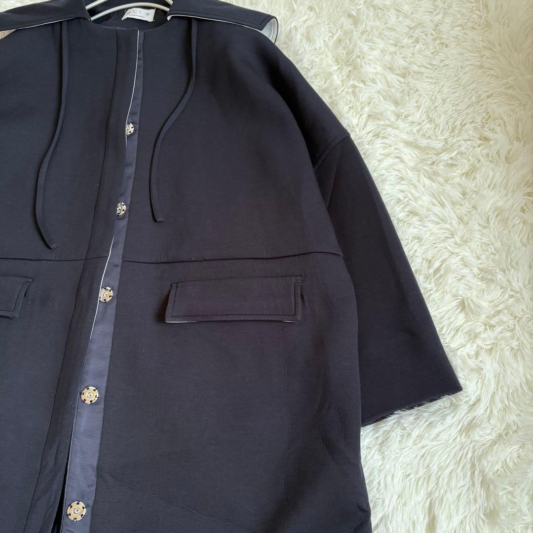 ella selectshop カーボードセーラーコート　ネイビー　フリーサイズ