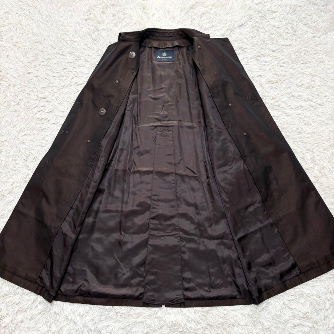 極美品 現行 アクアスキュータム トレンチコート ライナー クラブチェック