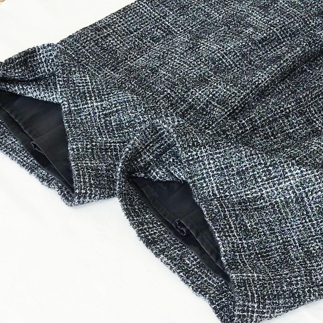 美品 Spick & Span ツイードサロペット ブラック 38 肩紐調整可