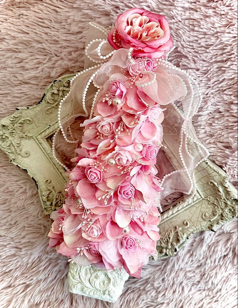 ロココ調/優しい色調ピンクローズ『petal tree』光触媒加工/1点物