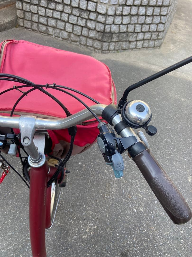 電動アシスト三輪車 ワインレッド ブリヂストン　RAKUTTO 3段階調整付き