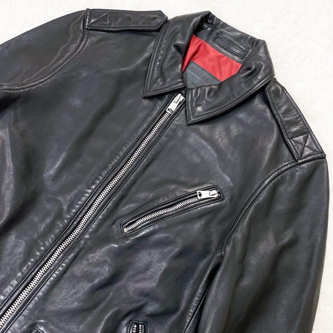 極美品 ALLSAINTS オールセインツ ラムスキン レザージャケット 黒 L