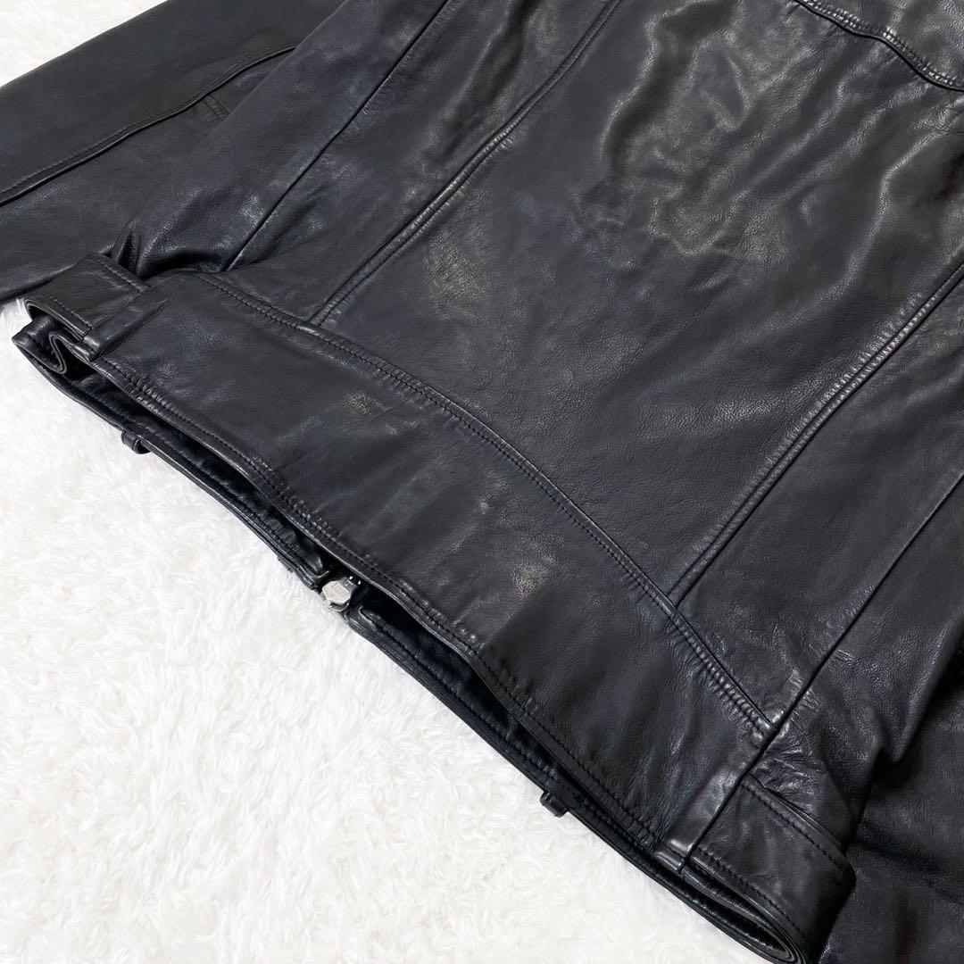 極美品 ALLSAINTS オールセインツ ラムスキン レザージャケット 黒 L