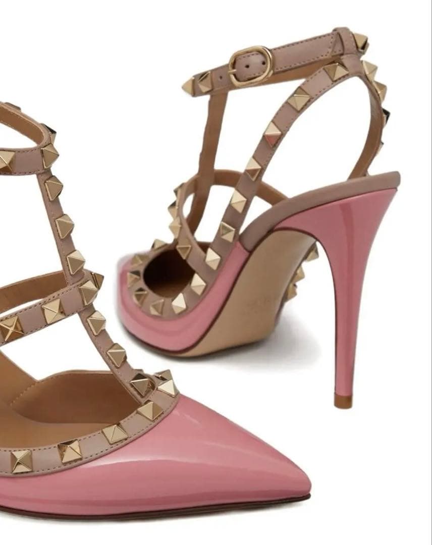 VALENTINO スタッズ付きハイヒール ピンク